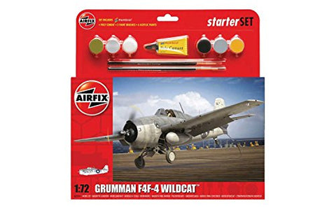 Airfix- Medium Starter Set - Grumman F4F-4 Wildcat 1:72, L122xW160mm