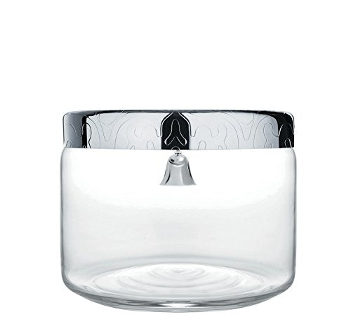 Biscuit box in glass with lid, 6¾ x 4 - h 2¼ in.