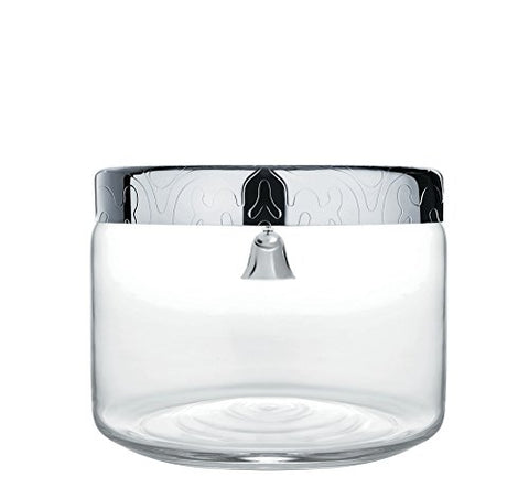 Biscuit box in glass with lid, 6¾ x 4 - h 2¼ in.