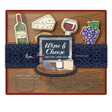 Wine and Cheese Cookie Cutter Set 5 pc
