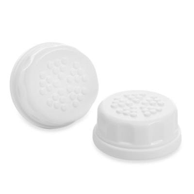 Lifefactory' 2-Pack Baby Bottle Flat Solid Cap Set in White