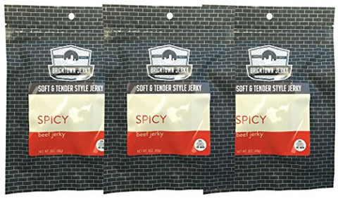 Bricktown Jerky- Spicy Soft and Tender Beef Jerky 3oz.
