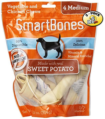 SmartBones, Medium, Sweet Potato - 4 pack