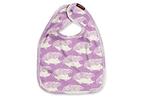 Organic Traditional Bib, Lavender Hedgehog, 12"x10"