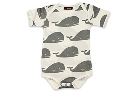 Milkbarn Short Sleeve Onesie - Gray Whale (6 - 12 months)