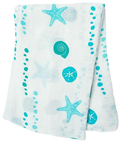 Bamboo Muslin Swaddling Blanket 47"x47" - Seaside