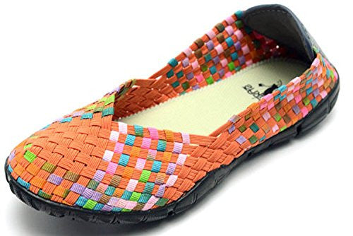 Sidewalk Women's Flat Shoes - Orange/Multi Size 8