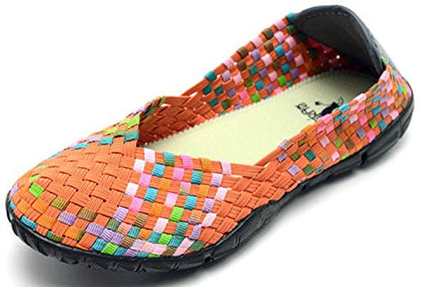 Sidewalk Women's Flat Shoes - Orange/Multi Size 8