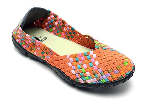 Sidewalk Women's Flat Shoes - Orange/Multi Size 9