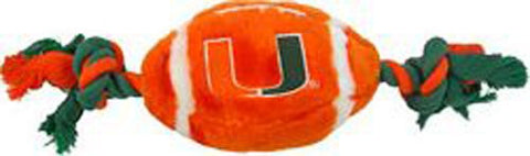 Miami Hurricanes Plush Football Dog Toy