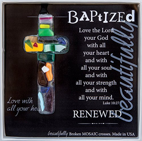 Baptized Mosaic Cross, 4"