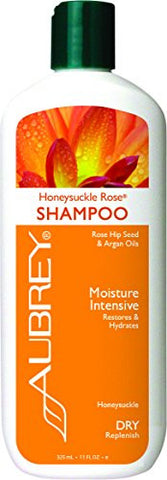 Aubrey Organics Honeysuckle Rose Shampoo * Moisturizing Argan Oil Shampoo with Rosa Mosqueta®, Moisture Intensive Therapy for Dry Hair - Sulfate Free & Paraben Free - 11oz