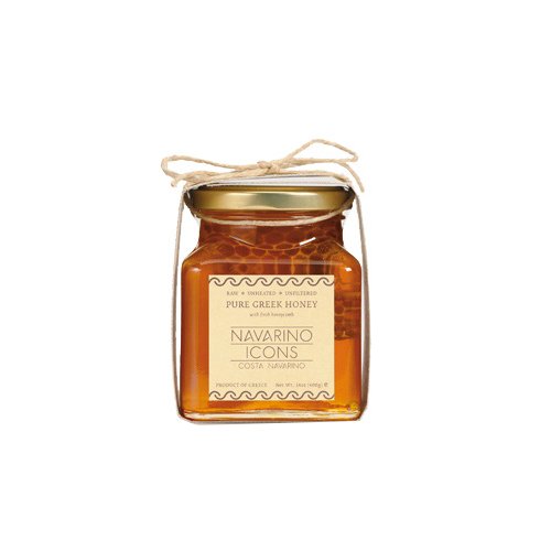 Pure Greek Honey with Honeycomb by Navarino Icons