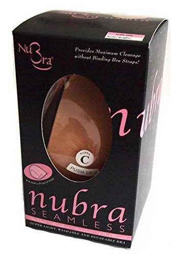 NuBra Seamless Push Up Adhesive Bra with Molded Pads (Size C, Tan