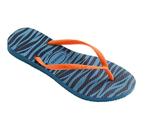 Women's Slim Animals Flip Flops - Capri Blue, Size 9/10 US