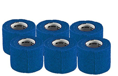 3M VetRap Bandaging Tape 2in; Wide x 5 Yards, 6 Rolls, Blue