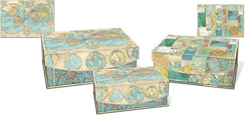 World Atlas Medium Nesting Flip Top Boxes (Small/Medium/Large)