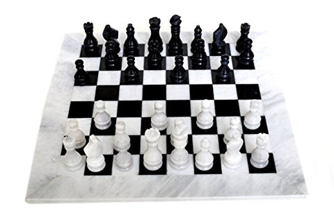Black & White Onyx Chess Board, 12" x 12"