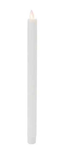 Mystique White Smooth 12" Taper, Flameless Candle