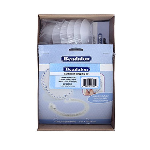 Kumihimo Brading Kit with 1 Round Disk, 1 Square Disk, and 8 Bobbins