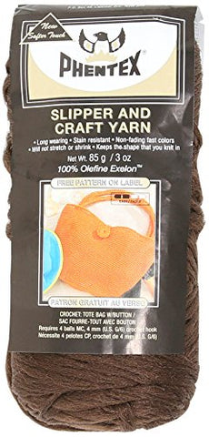 Phentex Slipper and Craft Yarn Chocolate 164 Yarn 3 OZ