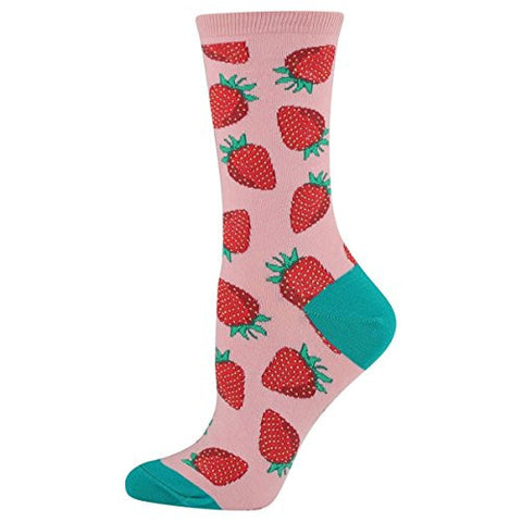 Women's Socks Strawberries, Dusty Rose