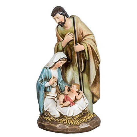 Joseph Studio 8" Wood Carve Look Holy Family Statue, 7.88"H x 4.25"W x 4"D