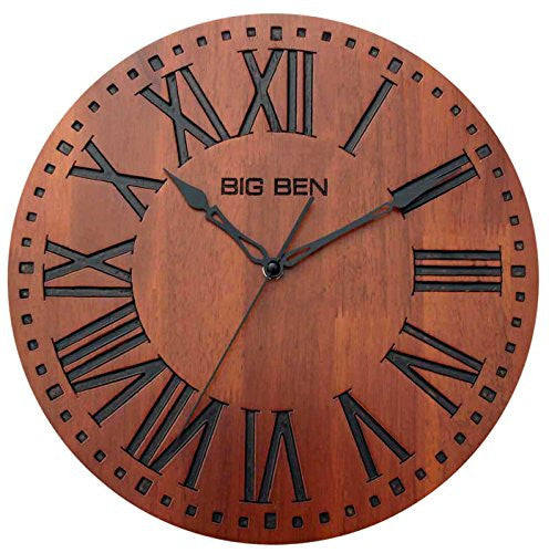 Big Ben 33892 Solid Wood Wall Clock, 12", Cherry Wood (discontinued by manufacturer)