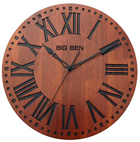 Big Ben 33892 Solid Wood Wall Clock, 12", Cherry Wood (discontinued by manufacturer)