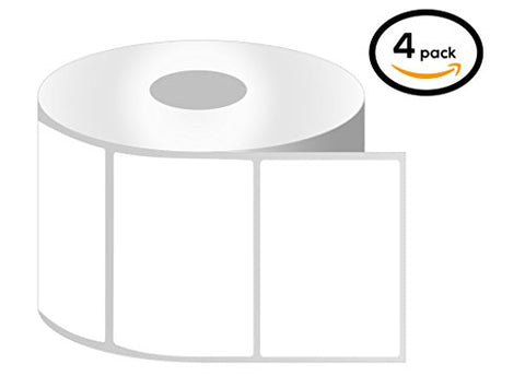 4" x 2.5" Direct Thermal Labels - Permanent Adhesive - 1 Inch Core