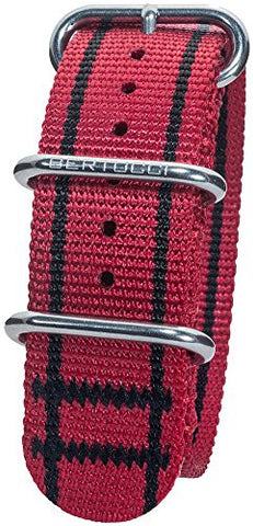 DX3 Nylon 7/8" Rosso Corsa with Stripes High Polish Stainless Steel