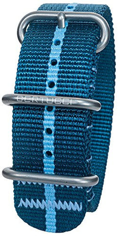 DX3 Nylon 7/8" Monza Blue w/ Light Blue Stripe Matte Stainless Steel