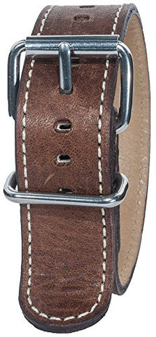 Montanaro Survival Leather 7/8" Horween Nut Brown High Polish Stainless Steel