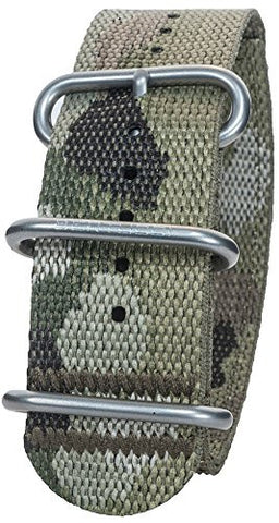 Camo 2-Ply Webbing 1" Digicam with Nano Matte Stainless Steel