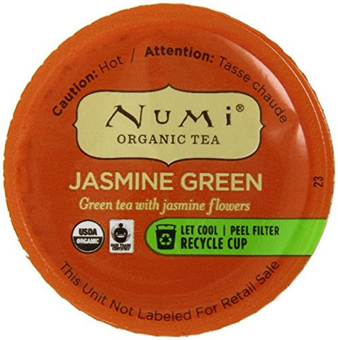 NUMI ORGANIC TEA, JASMINE GREEN  (16 SINGLE SERVE CUPS)