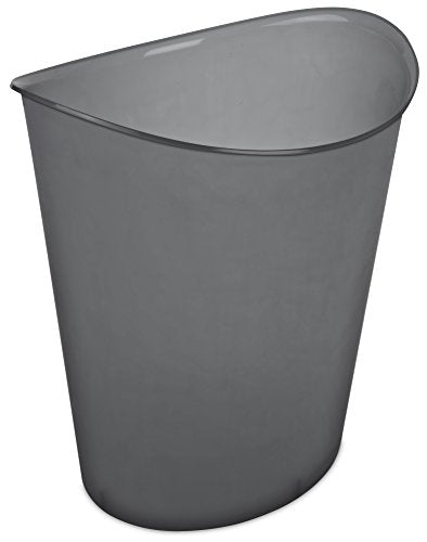 3 Gal. Oval Wastebasket, Gray Flannel Tint, 11 3/4" L X 9 1/2" W X 12 5/8" H