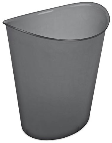 3 Gal. Oval Wastebasket, Gray Flannel Tint, 11 3/4" L X 9 1/2" W X 12 5/8" H
