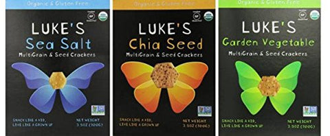 Multi Grain & Seed Crackers Sea Salt 3.5oz And Multi Grain & Seed Crackers Chia Seed 3.5oz And Multi Grain & Seed Crackers Garden Vegetable 3.5oz