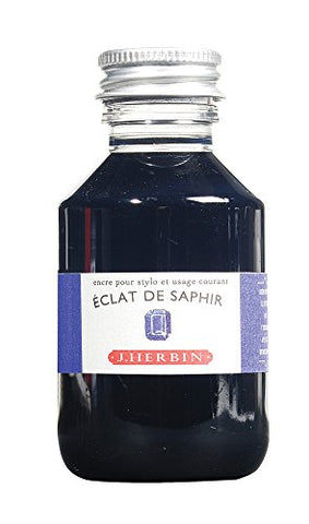 J. Herbin La Perle des Encres Fountain Pen Ink Bottled 100ml Eclat De Saphi