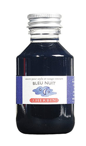 J. Herbin La Perle des Encres Fountain Pen Ink Bottled 100ml Blue Nuit
