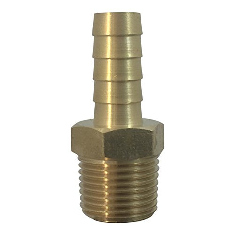 Barbed Hose Adapter - Male Hose Stem, Hose Barb to Male Pipe Thread, Size 0.375" x 0.375"