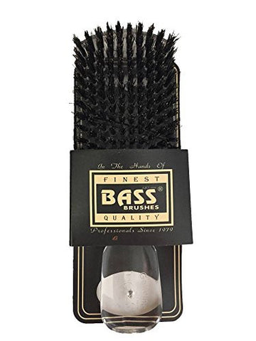Bass Brushes Classic Men's Club 153 Style: 100% Wild Boar Bristles, Assorted Acrylic Handle Colors