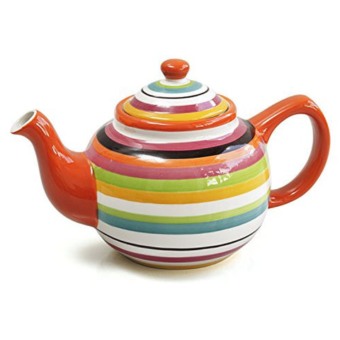 Teapot with Infuser, Multi-Stripes