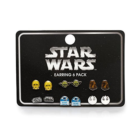 Star Wars C-3PO Yoda Chewbacca Earrings, 6 pairs