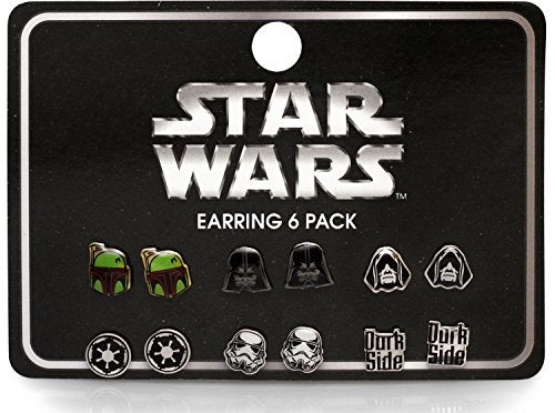 Star Wars Darth Emperor Dark Side Earrings, 6 pairs