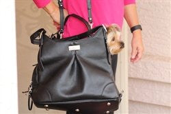 Sadie Mia Michele Black Faux Pebble Leather Carry Bag