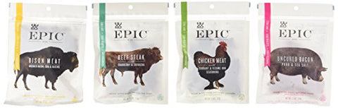 Bison Bacon Chia Bites, Bacon Bites, Beef Cranberry Sriracha Bites 2.5oz., And Chicken Sesame BBQ Bites 2.5oz.