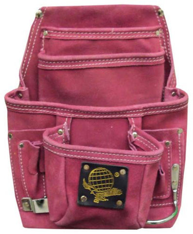 10 PKT TOOL BAG IN PINK SUEDE
