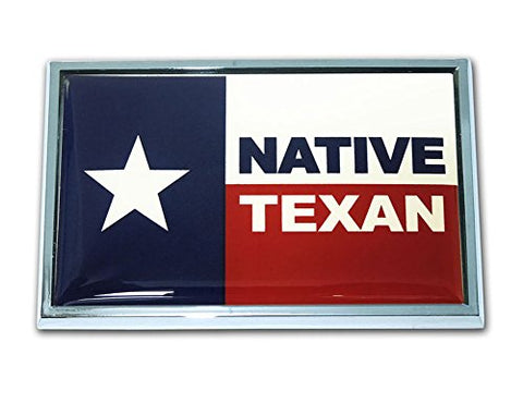 Native Texan Flag Chrome Emblem