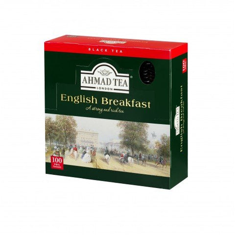 Ahmad Tea English Breakfast teabags in foil bag for freshness, 100 Count, (792U)